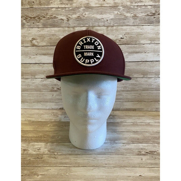 Brixton Hat Mens OSFM Maroon Trade Mark Supply Adjustable - Picture 1 of 10